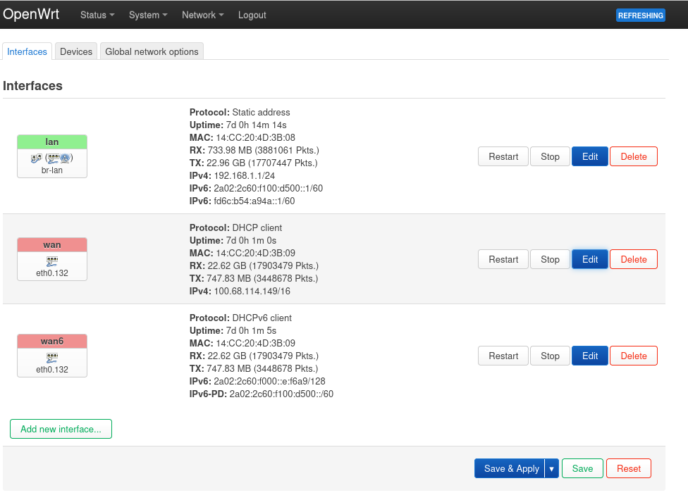 Interfaces in OpenWrt