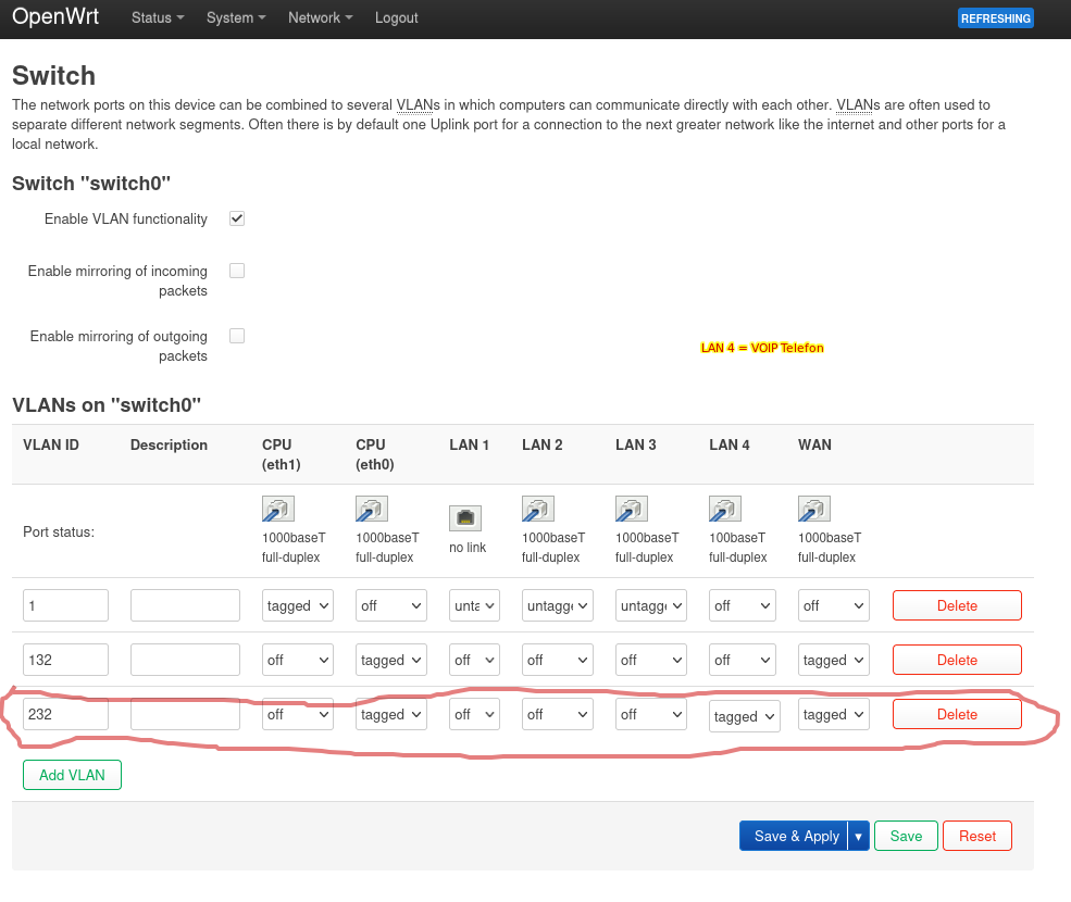 OpenWrt-Switch: VOIP-Telefonie konfigurieren